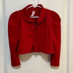 LeLe For Kids Red Bolero Crop Jacket Size 5